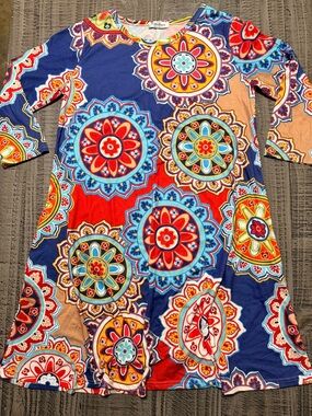 Women’s Multicolor Medallion Print Swing Dress